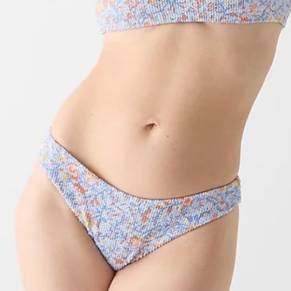 J Crew Scrunchie Hipster Bikini Bottom Blue Afternoon Floral L(12-14) NWT - Picture 2 of 6